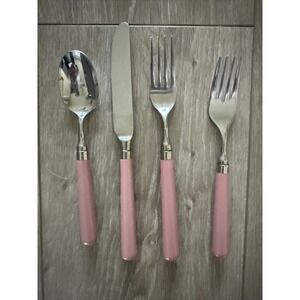 Stanley Roberts SPECTRUM Mauve Pink Stainless 4 Piece Set Korea Flatware‎